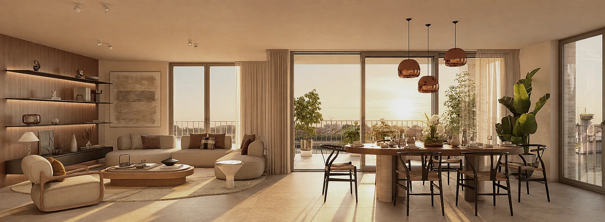 Penthouse van Residentie Waterkant in avondsfeer